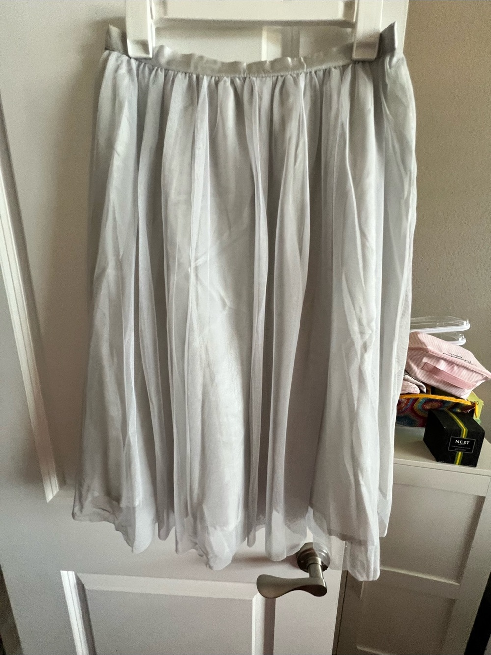 Zara Light Gray Ballet Midi Skirt